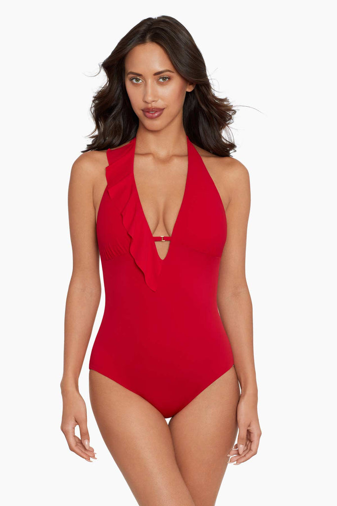 Woman in a amoressa swim suit.